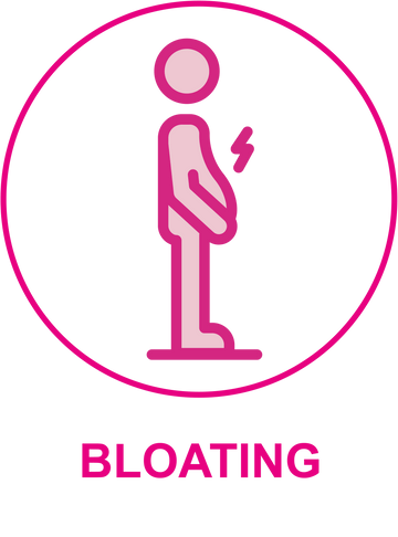 stick figure art indicating bloating in the stomach