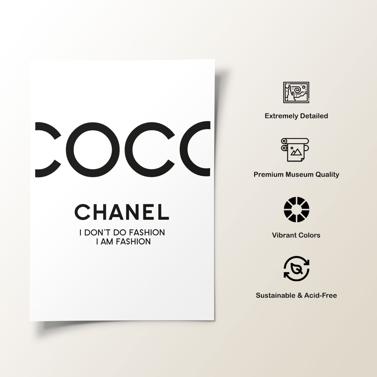 Coco Chanel Poster in White I: Buy Premium Framed Fashion Posters Online –  Dessine Art