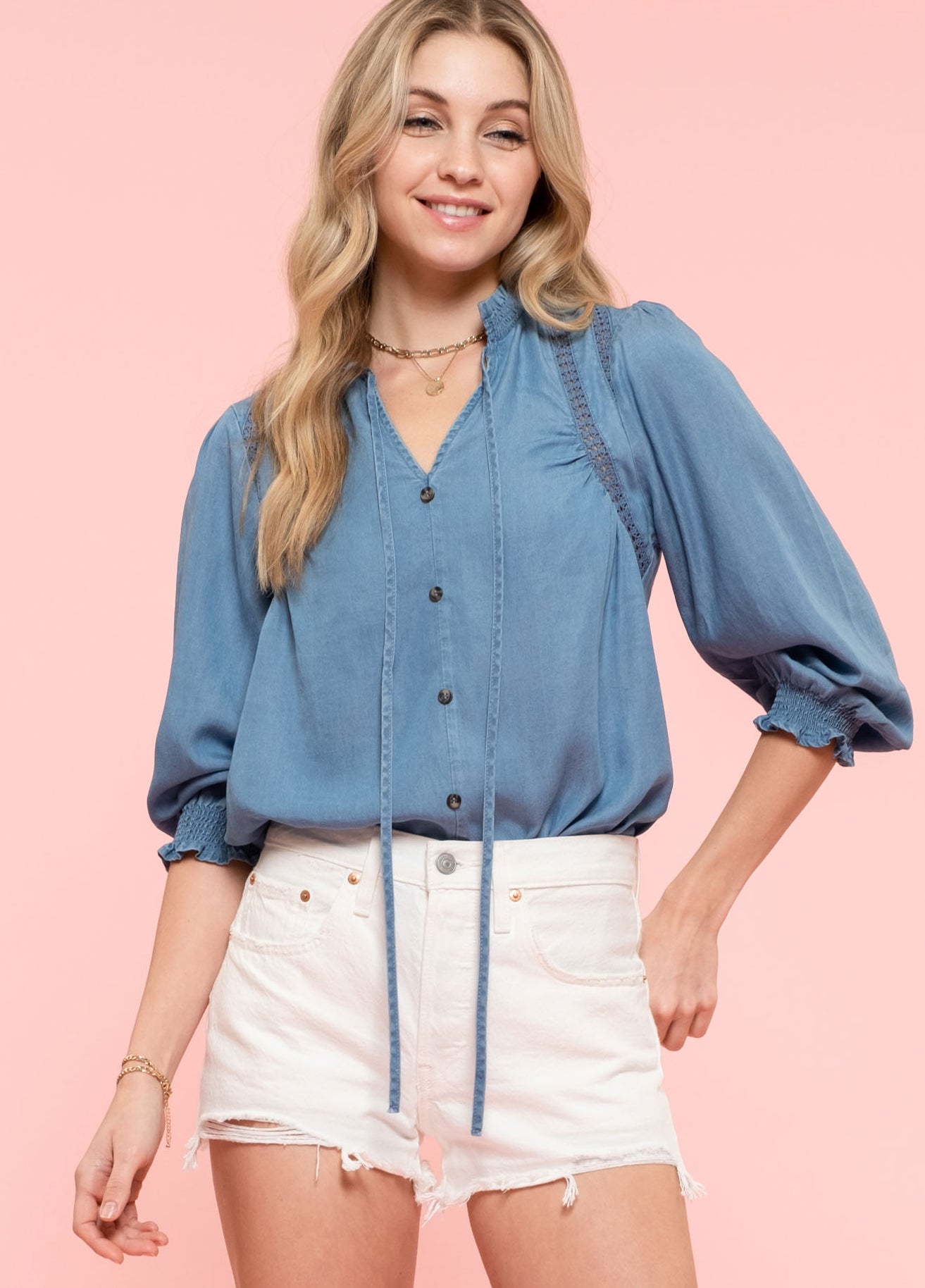 Women's Tahis Denim Shirt In Light Blue