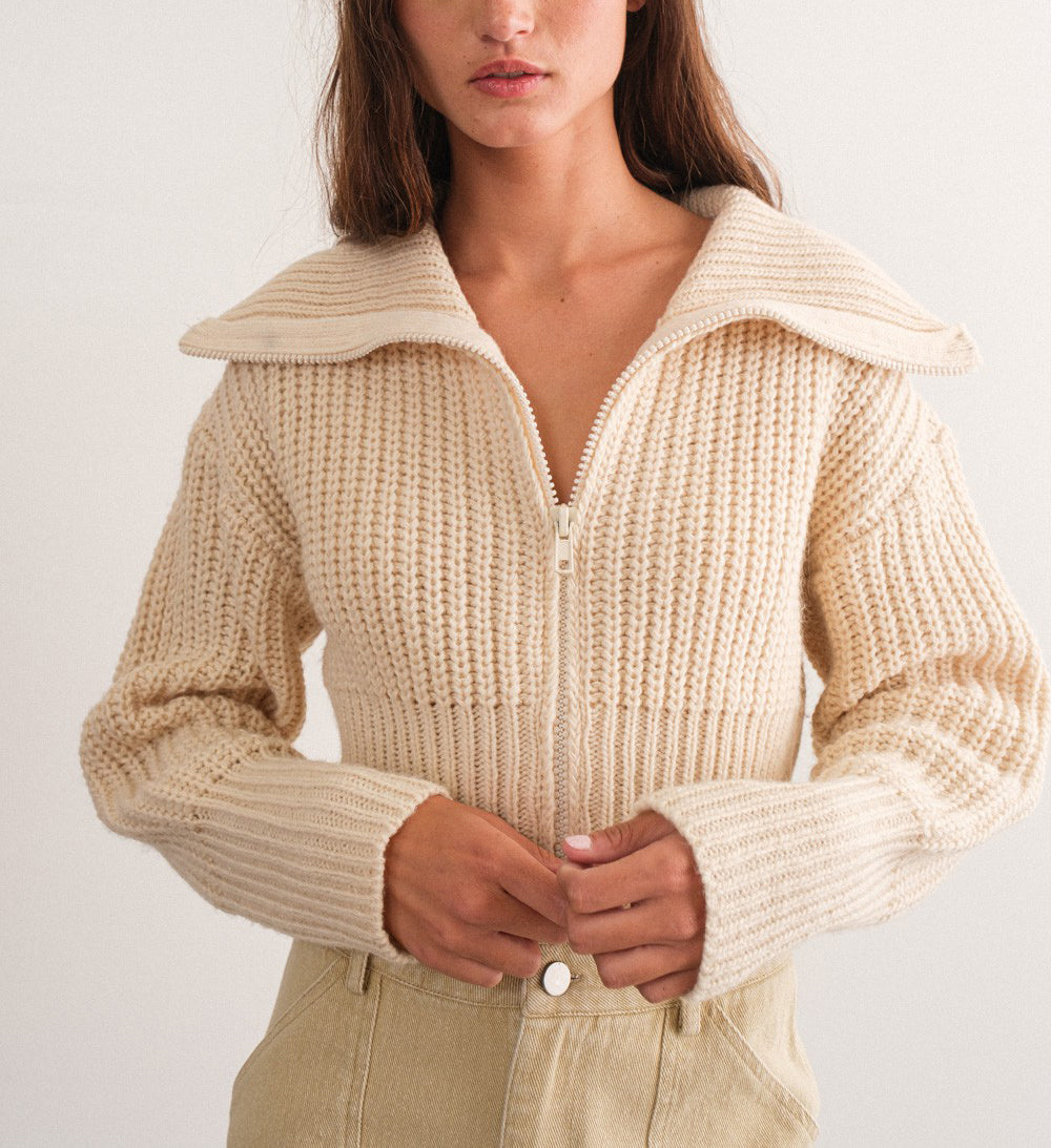 Double sales zip cardigan