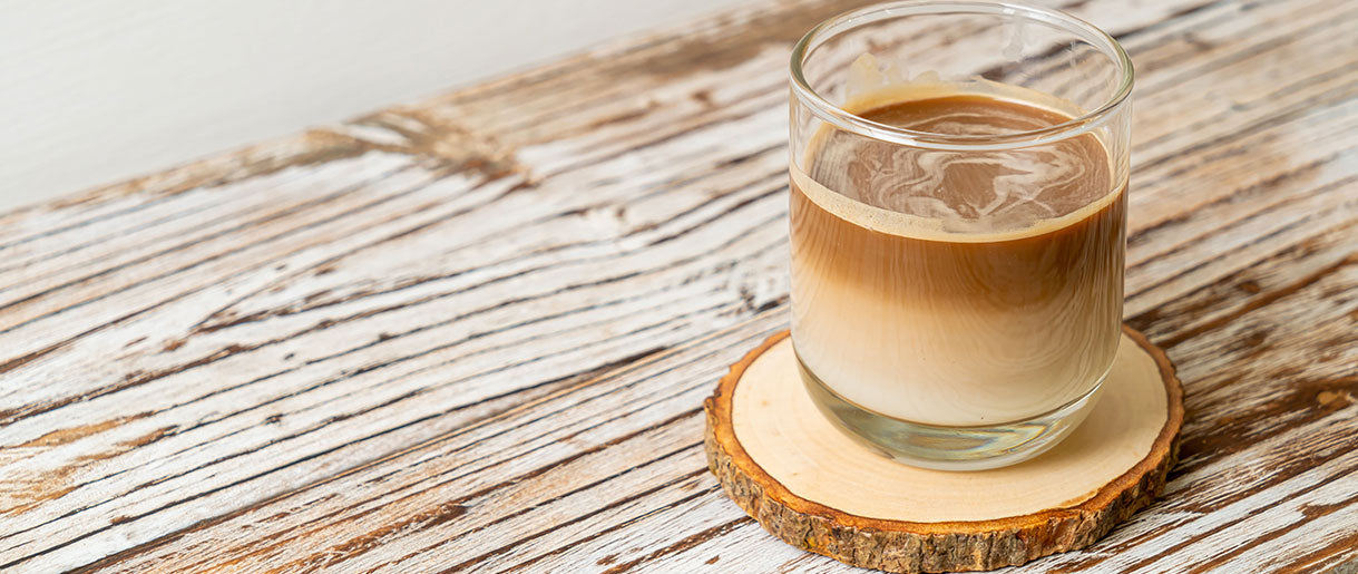 Latte With Milk And Lion's Mane Mushroom Powder