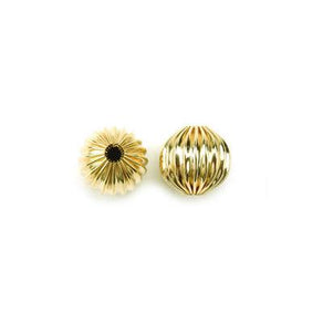 Yellow Gold Filled Round Beads with Two Holes — Otto Frei