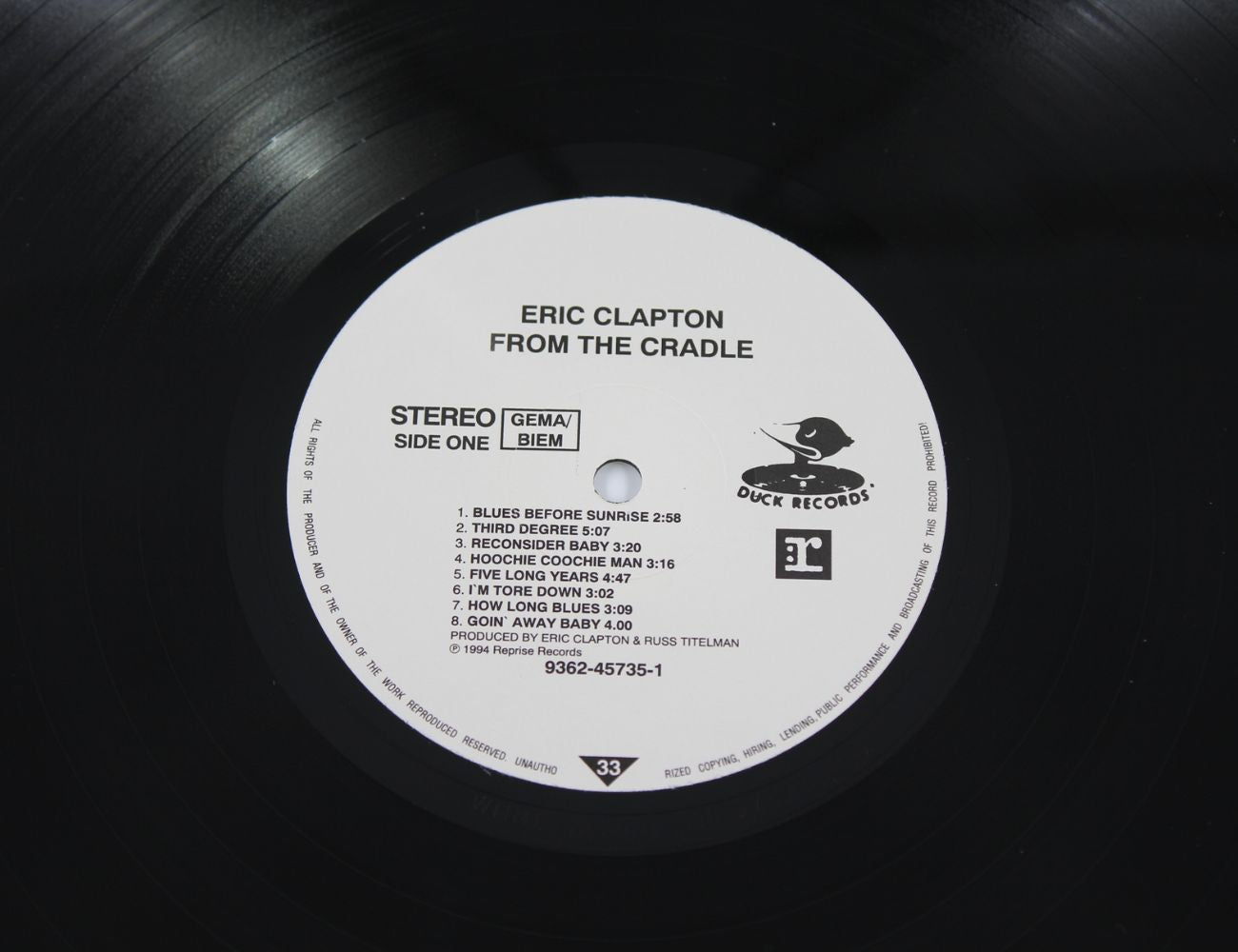 Eric Clapton From The Cradle Recordroom
