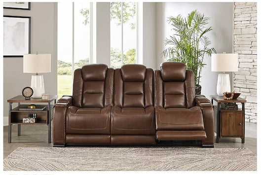 the man-den triple power leather reclining sofa