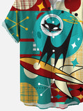 Men's Cosmic Atomic Cat Print Casual Shirt