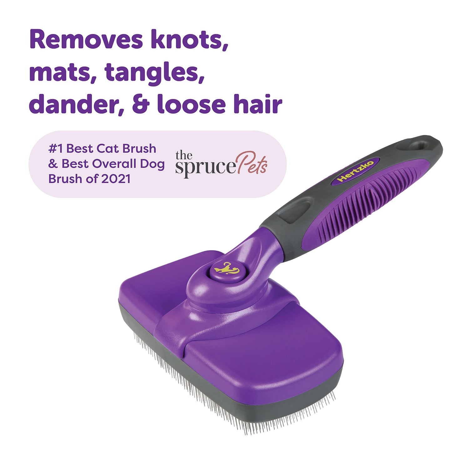 HERTZKO Self-Cleaning Slicker Brush for Dogs and Cats