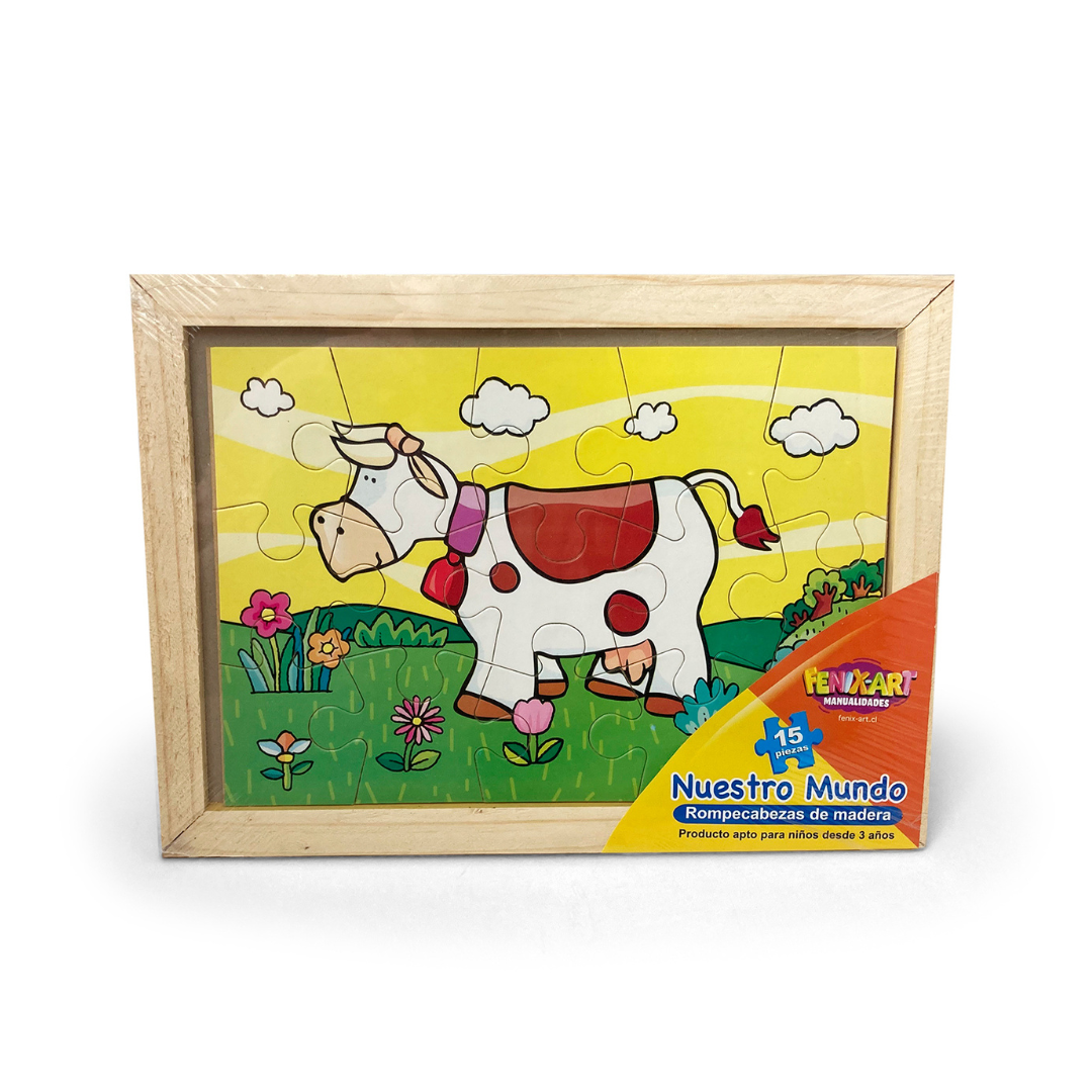 Desafortunadamente bandera Estresante Puzzle infantil de madera: Animales 15 piezas. Fénix Art – Piugansu