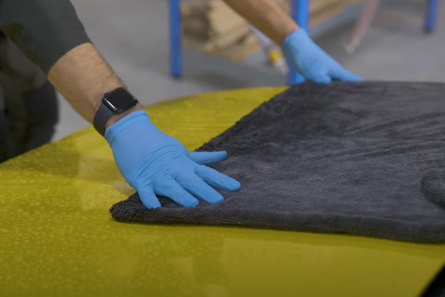 Dry the car with microfibre towel