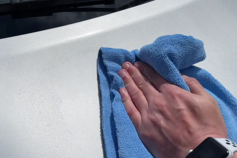 Wipe off the bird poop with soft microfibre