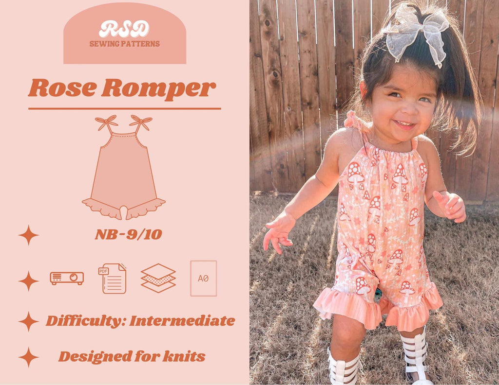 Rayna's Retro Romper PDF Pattern Sizes 6/12 Months to 8 Girls 