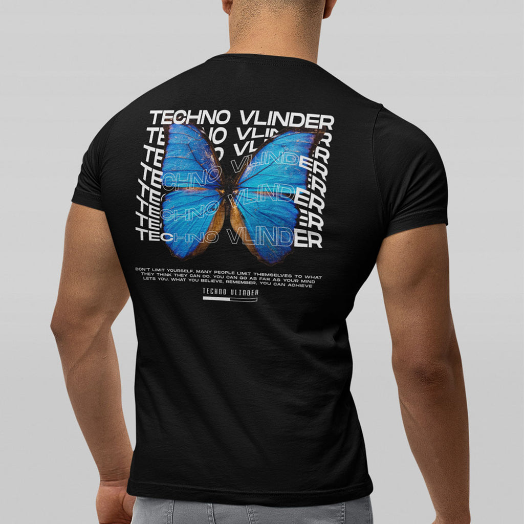 roman Confronteren scheiden Techno Vlinder Unisex T-Shirt - Zwart I Festiplace