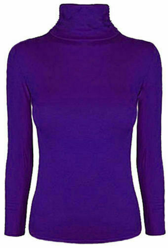 ladies purple polo neck jumper