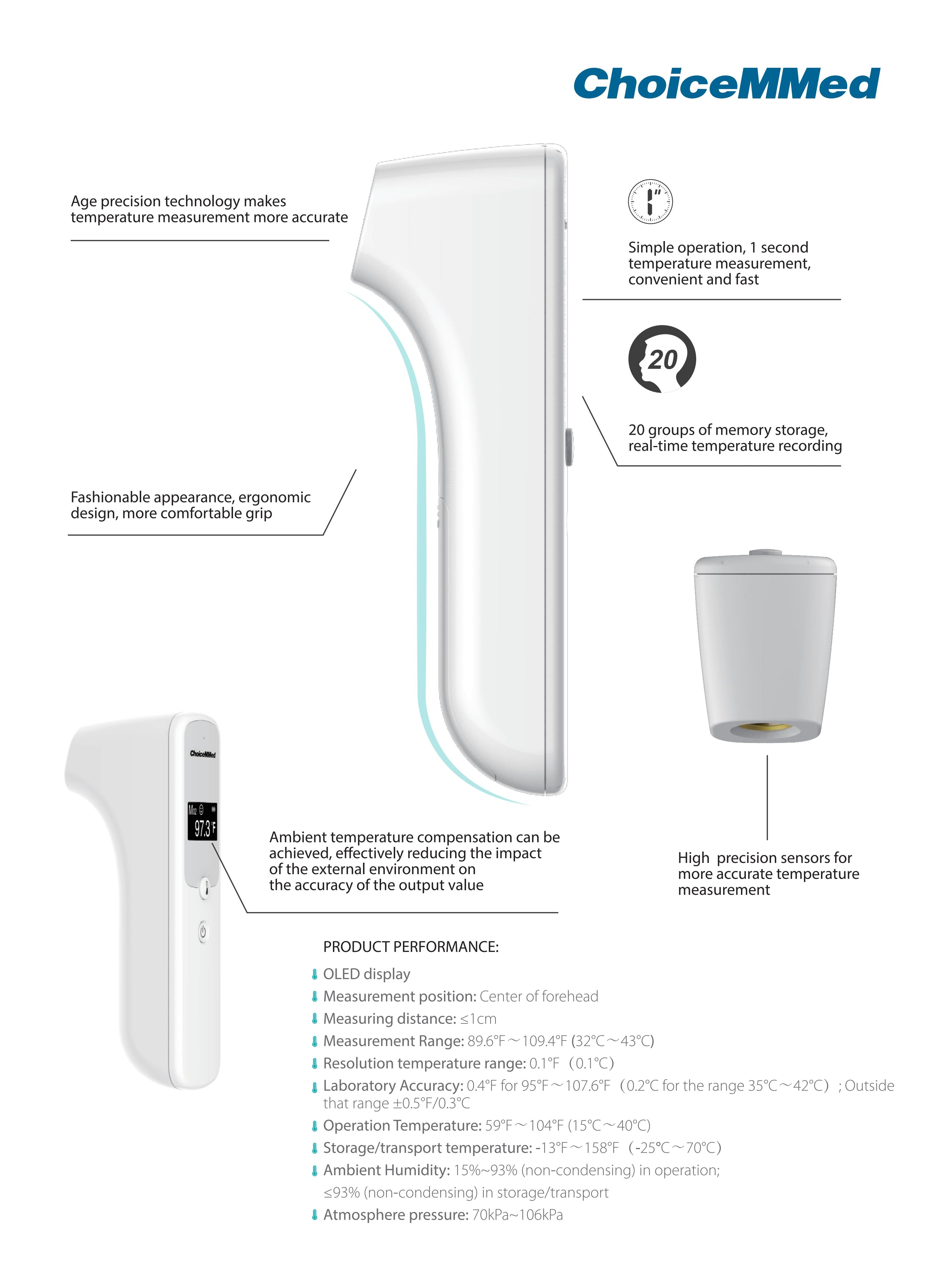 ChoiceMMed CFT-308 White Electronic Intelligence Digital OLED Infrared