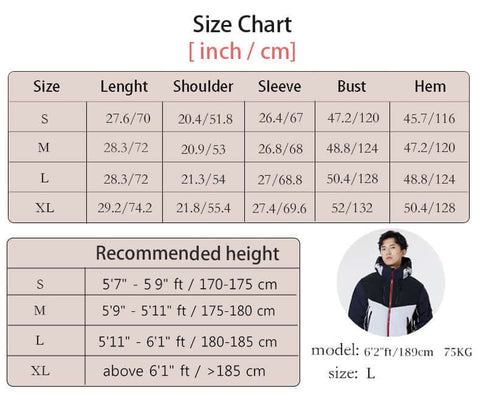 Capelin Crew Men Extra warm style size chart