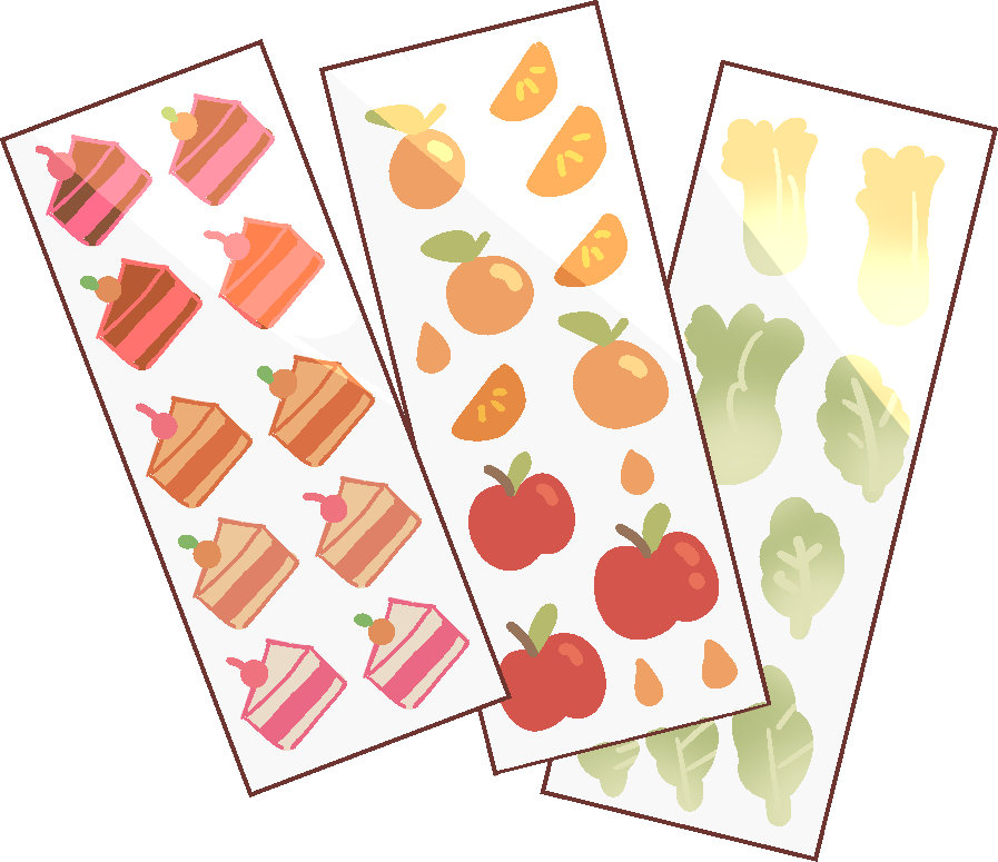 Three deco sticker sheets.