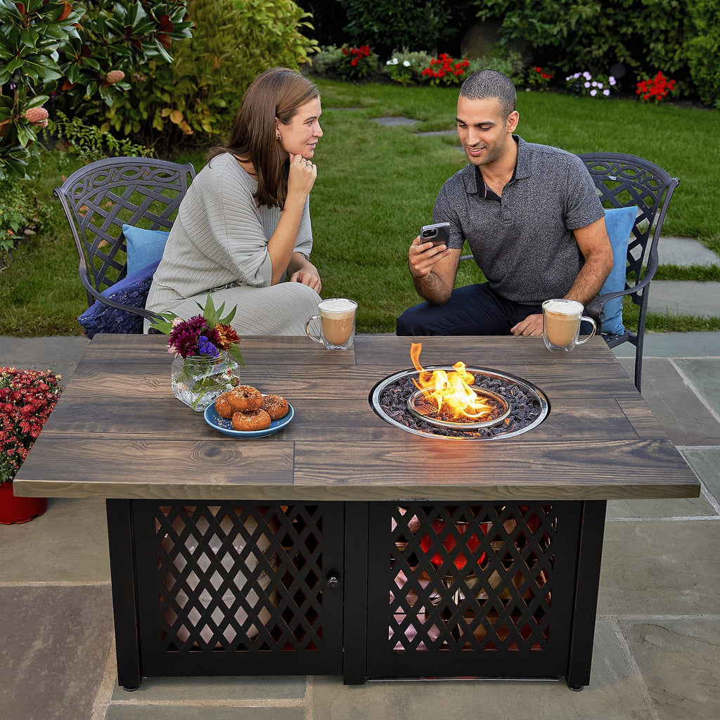 dual heat propane fire pit