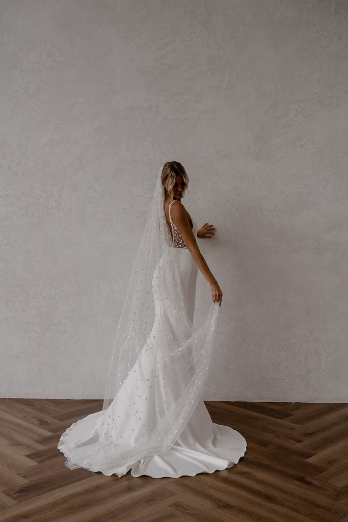 Grace Loves Lace Pearly Long Veil | Pearl Bridal Veil