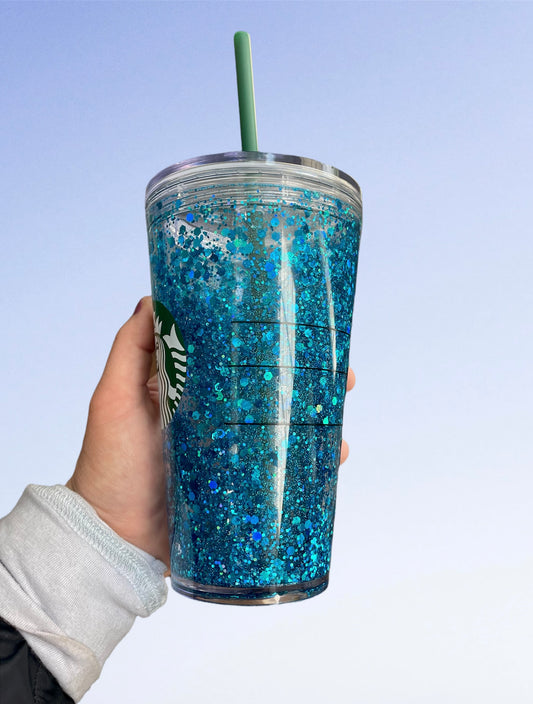 Starbucks Tumbler 24oz Double Wall Snow Globe Cup –