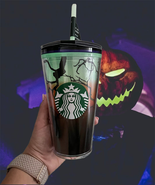 Starbucks 2022 Halloween Glow In The Dark Tumblers & Hot Drink Cup Pack  Bundle