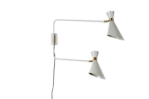 Zuiver Wandlamp Shady Double 2-Lichts B14.5 X H16.5 Cm - Grijs