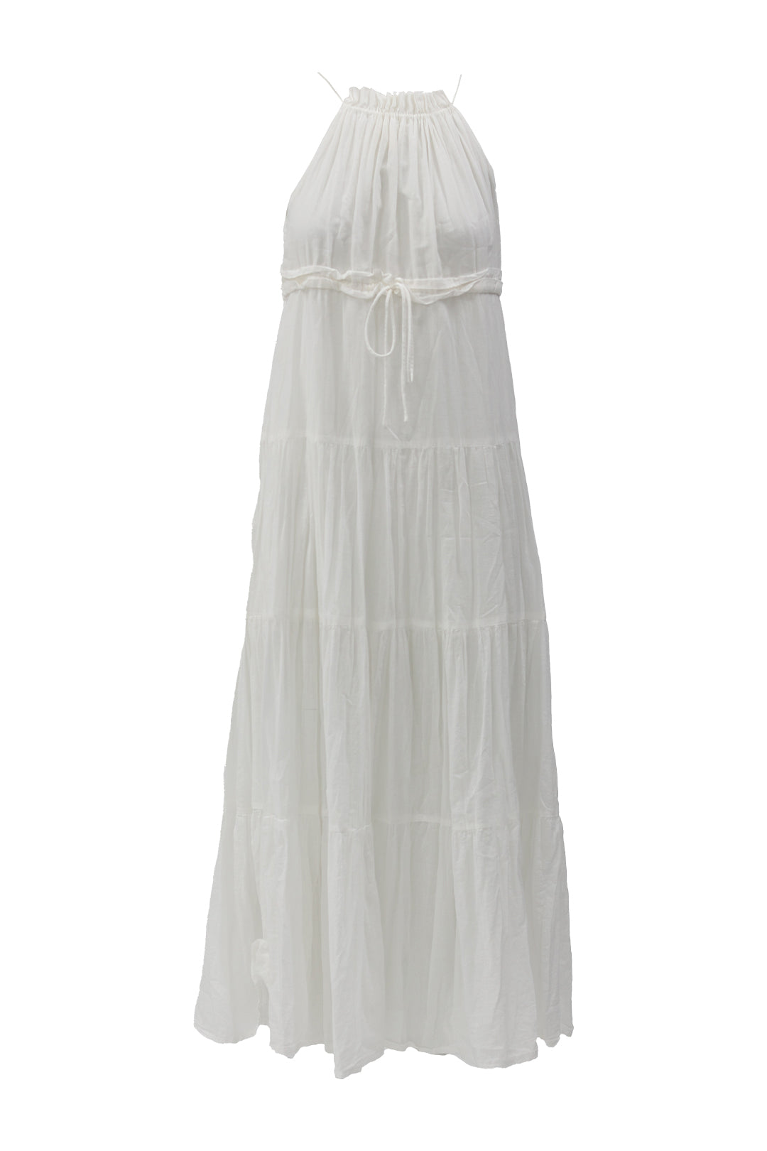 Buy White Halter Neck Tiered Maxi Dress - Shareen Collections | RELOOP