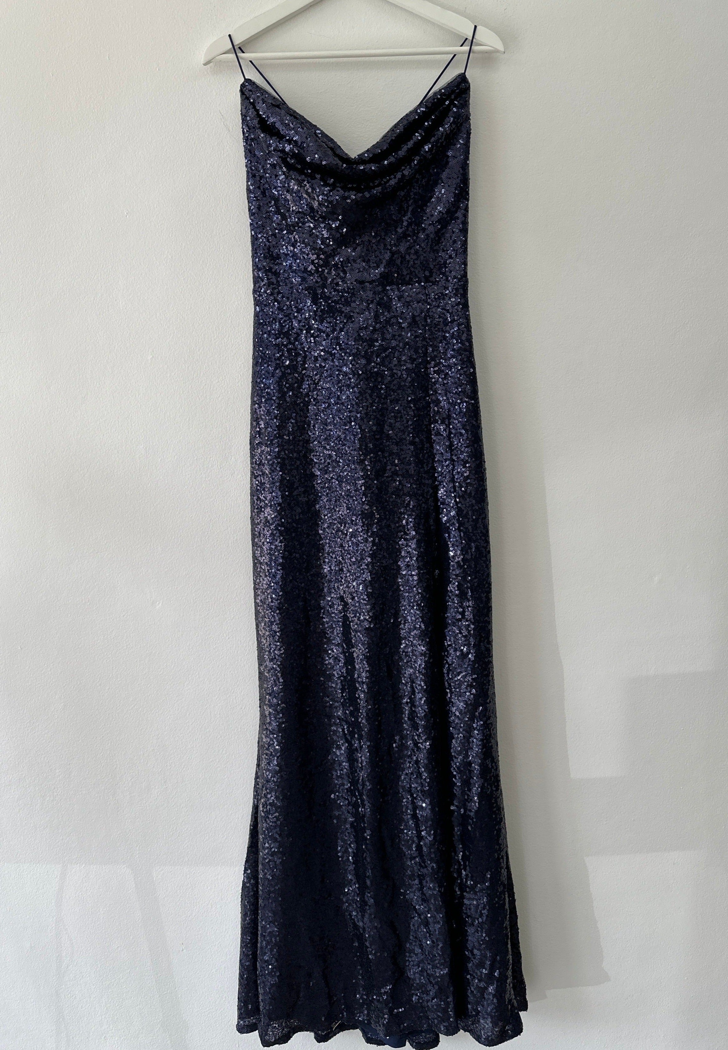 Buy Navy Stephanie Cowl Draped Gown - Bariano | RELOOP