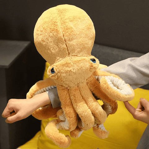 doudou poulpe pieuvre jaune pour bebe