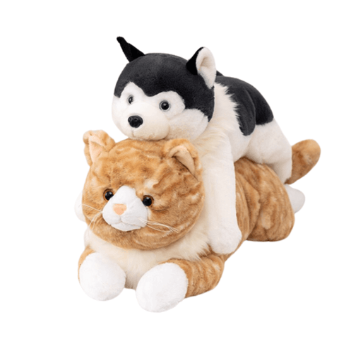 stuffed-husky-cuddles-stuffed-cat