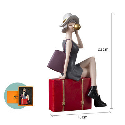 Modern Bubble Girl Ornament Home Entrance