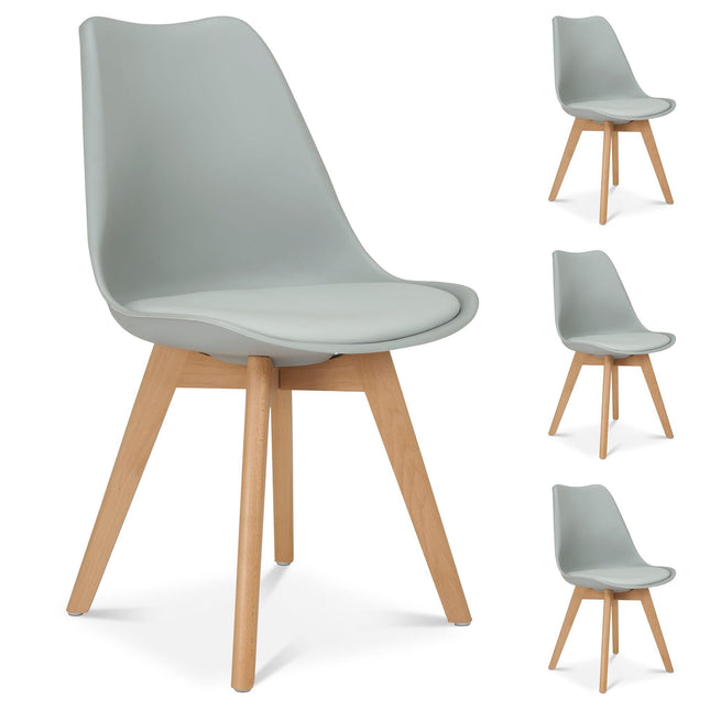 Lot de 6 chaises style scandinave Catherina Gris