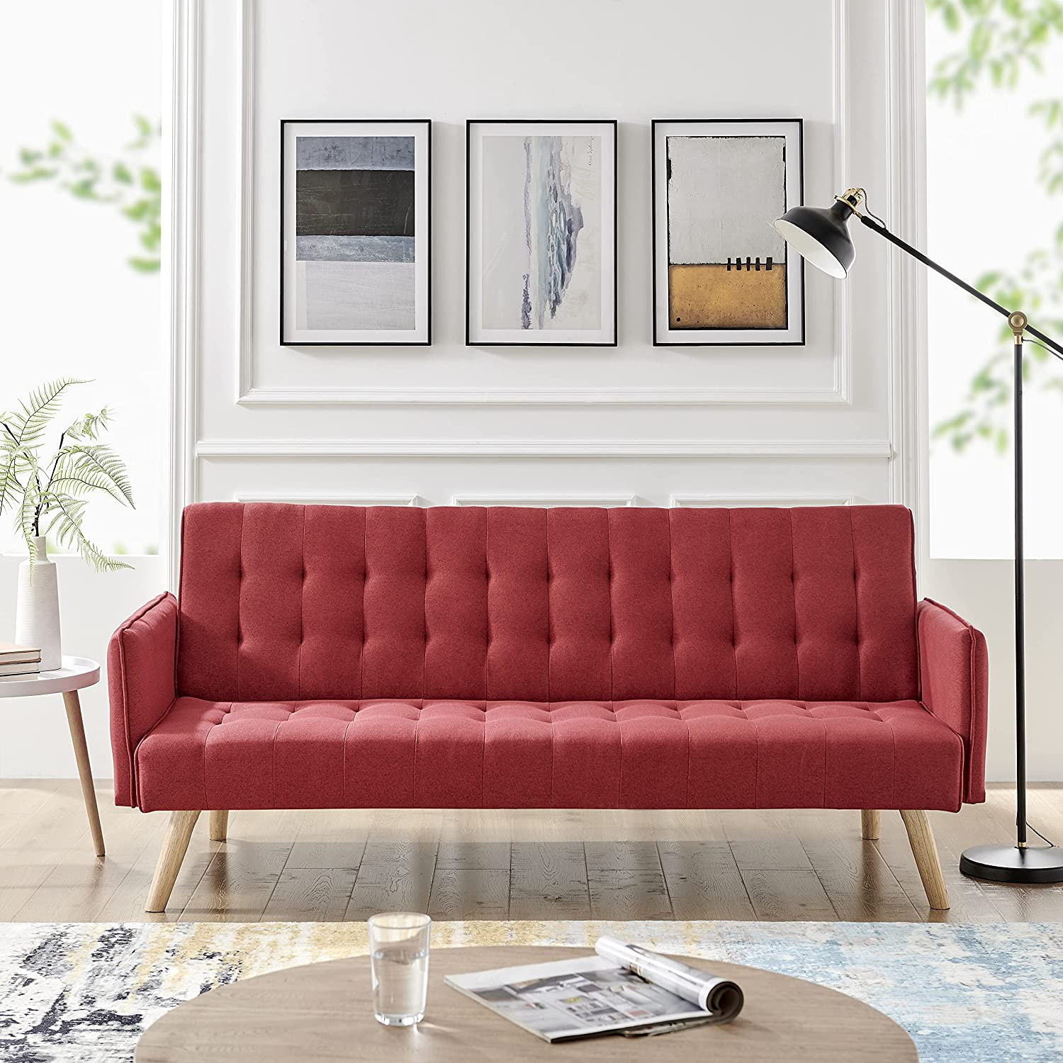 Red double shop sofa bed