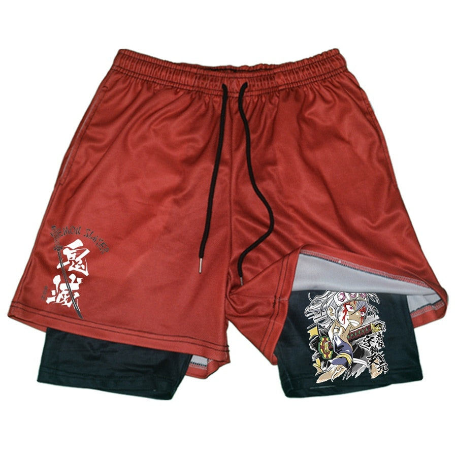 Thunder of Uzui Tengen Demon Slayer Anime Gym Shorts Pants Summer Work ...