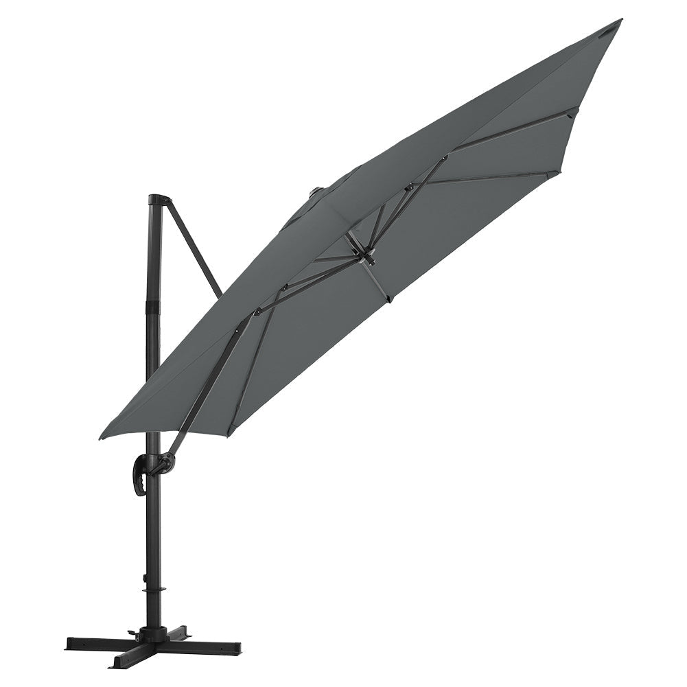 Image of Dark Grey Square Outdoor Cantilever Parasol Umbrella