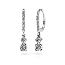 diamond hoop drop earrings