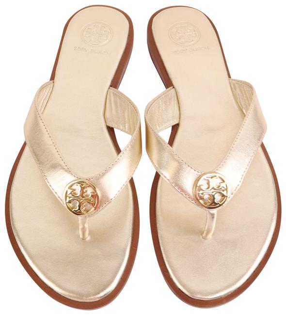 Tory Burch Benton Thong Metallic Calf Leather Spark Gold – Parismilking