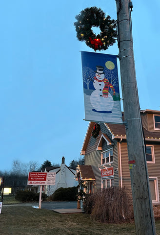 West Milford, NJ Pole Banner and Wreath