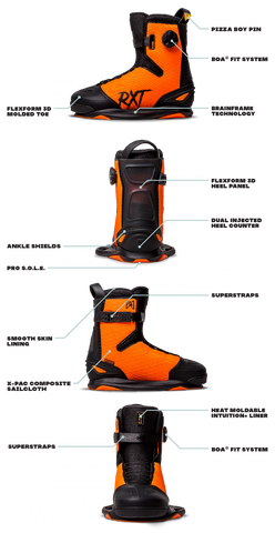 Ronix boa RXT wakeboard boots features