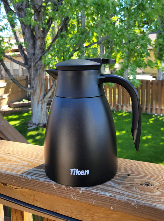 Tiken 34 Oz Thermal Coffee Carafe, Stainless Steel Insulated