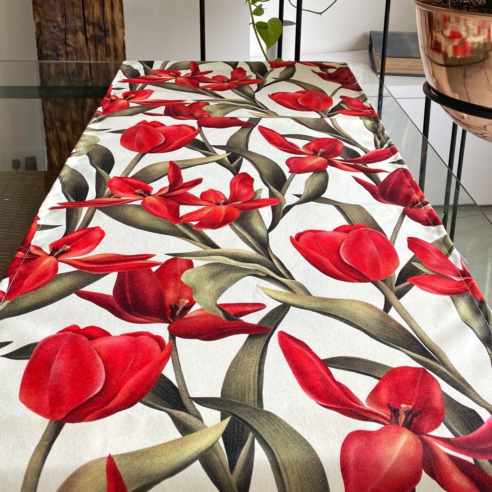 Camino de mesa- colección dilo con flores - tulipanes – tvlhomeshop