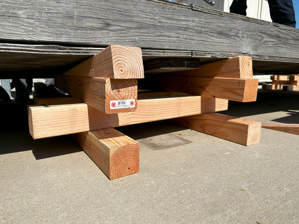 Box cribbing stack with wedges