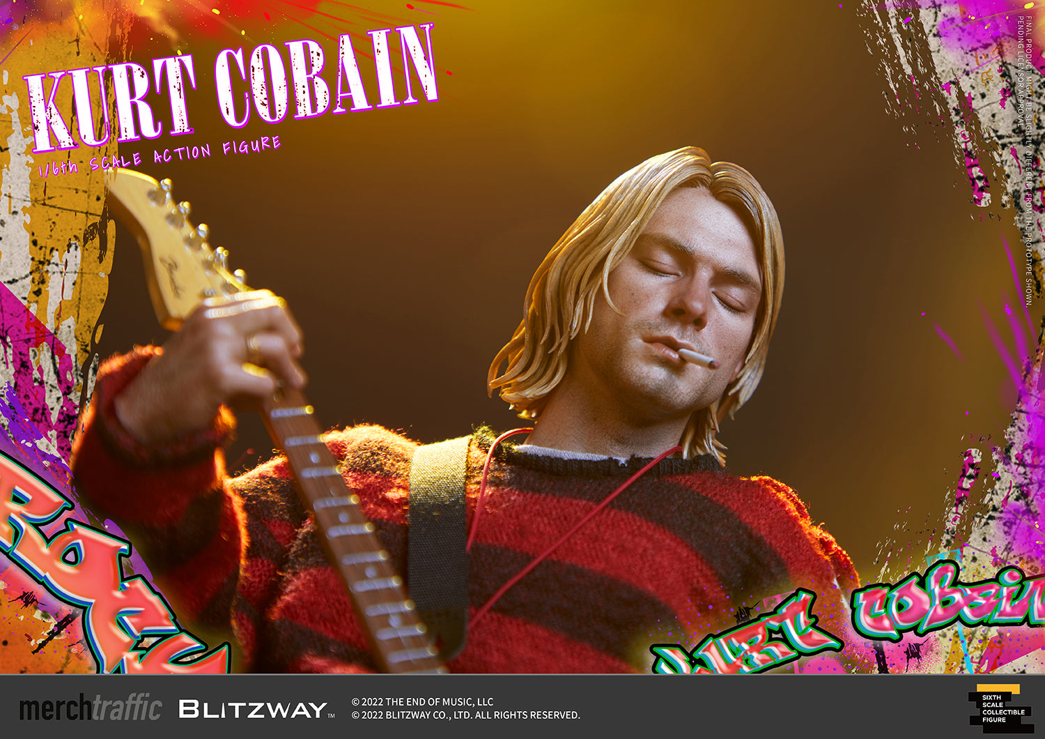 人気提案 Kurt Cobain (Nirvana) 'Unplugged' 7-Inch Action Figure フィギュア 
