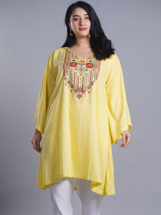 Buy online Lemon Yellow Printed Kurti from Kurta Kurtis for Women by Pothys  for ₹1118 at 0% off | 2024 Limeroad.com