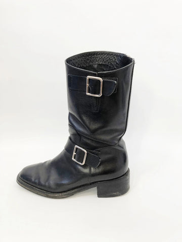 Chanel Mid-Thigh Leather Boots. Size 37.5