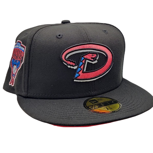 Tan Arizona Diamondbacks Brown Visor Sea Blue Bottom 1998 Inaugural Season Side Patch New Era 59FIFTY Fitted 73/8