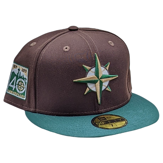 New Era 59FIFTY Northern Lights Seattle Mariners 40th Anniversary Patch Alternate Hat - Black, Green Black/Green / 7