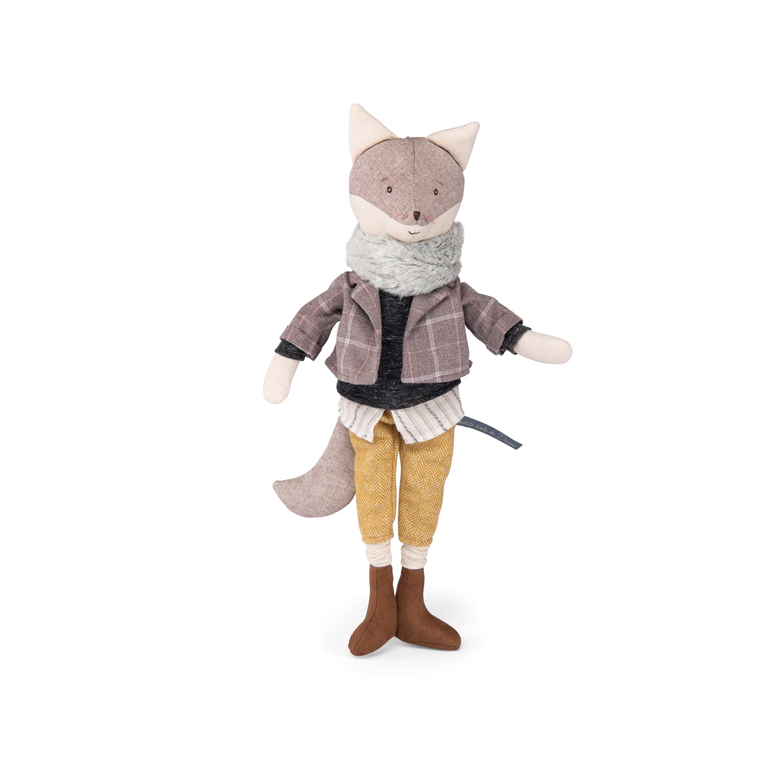 <h5>Description</h5>
<p>In this new collection,Justin, a chambray plain-weave fabric fox doll with a lovely embroidered face, cuts an incomparably elegant figure.<br>With a snood scarf, a little jacket and shirt, he looks like a true dandy!<br> Easy for little hands to grab, Justin is sure to become a favorite play companion for budding dancers.  </p>
<h5>Specifications</h5>
<p> <strong>Color</strong>: Multicolored<br><strong>Recommended Age</strong>: 0+<br><strong>Material</strong>: cotton, Polyester, elastane, linen<br><strong>Size (inches)</strong>: L: 8 x W: 17 x H: 4<br><strong>Weight (lbs)</strong>: 0,29<br><strong>Care instructions</strong>: Machine washable at 30°C on wool cycle.No tumble dry.</p>
