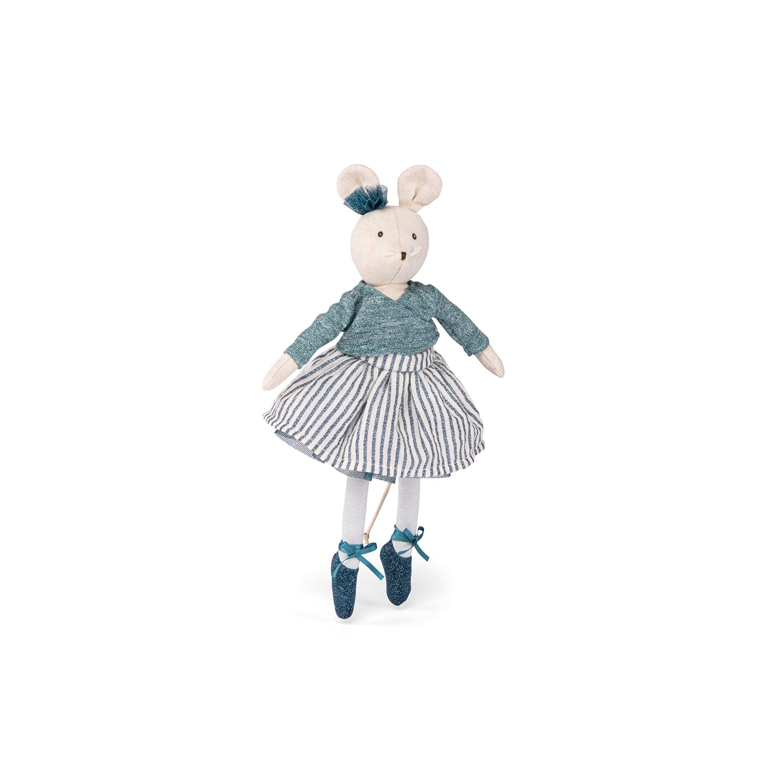 <h5>Description</h5>
<p>In this new collection, Charlotte, a little chambray plain-weave fabric mouse toy with a sweet embroidered face and delicately powdered cheeks.<br> She is pretty in blue and all kitted out in her dancing gear.<br>The perfect friend for sharing magical moments, she can be dressed in the outfits from the tutu suitcase.  </p>
<h5>Specifications</h5>
<p> <strong>Color</strong>: Blue<br><strong>Recommended Age</strong>: 0+<br><strong>Material</strong>: cotton, Polyester,elastane, acrylic, metallic fibers<br><strong>Size (inches)</strong>: L: 6 x W: 10 x H: 4<br><strong>Weight (lbs)</strong>: 0,09<br><strong>Care instructions</strong>: Machine washable at 30°C on wool cycle.No tumble dry.</p>
