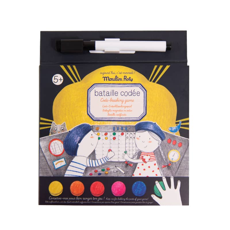 <h5>Description</h5>
<p>Just fun and entertainment with this School Out Day collection!<br>A magnetic, pocket sized version of “Code breaking” game.<br>This toy is designed with a handle, two magnetic grids and an erasable marker.<br>Your child will be challenged to be the first to decode your opponent&#39;s secret combination and win the game!</p>
<p>Minimum order requirement: 1 Box with 10 units / price per unit  
 </p>
<h5>Specifications</h5>
<p><strong>Color</strong>: Multicolored<br><strong>Recommended Age</strong>: 5+<br><strong>Material</strong>: printed cardboard, magnetic card<br><strong>Size (inches)</strong>: L: 6 x W: 7<br><strong>Weight (lbs)</strong>: 0,99</p>
