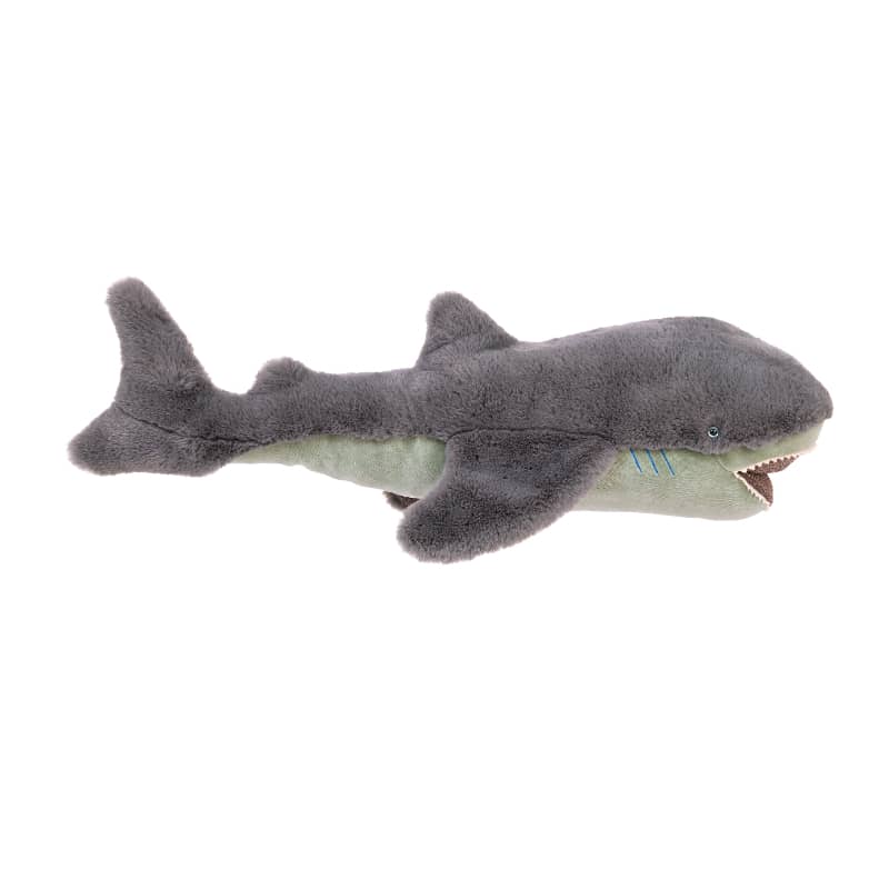 <h5>Description</h5>
<p>From All Around the World collection, Large Shark is a plush with glitter fins which make him unique.<br>He is made of soft fur on his back and velvet on his tummy.<br>His mouth wide open displays numerous teeth as a warning…<br>He invites us into the depths of the ocean to meet different attracting and friendly species!<br>  ##### Specifications</p>
<p><strong>Color</strong>: Off-white<br><strong>Recommended Age</strong>: 0+<br><strong>Material</strong>: Cotton, polyester, polyamide<br><strong>Size (inches)</strong>: H: 21,65<br><strong>Weight (lbs)</strong>: 0,36<br><strong>Care instructions</strong>: Machine washable at 30°C on wool cycle. No tumble dry.</p>
