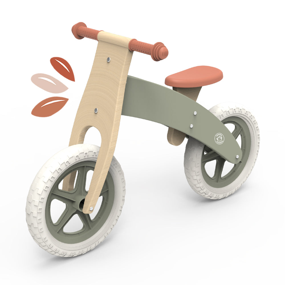 <h5>Description</h5>
<p>Your little one&#39;s first wooden bike is a balance bike!<br> It is designed with an ergonomic influence including handlebars, cushioned seat and a low stride frame to encourage good posture.<br>It offers safety while maximizing comfort.
This model helps toddlers successfully transition to a pedal-powered bike while developing motor skills, physical strength and an understanding of balance along the way.<br>This toy is crafted from sustainably sourced wood from FSC® certified forests. Presented in a beautiful gift box.  </p>
<h5>Specifications</h5>
<p> <strong>Color</strong>: multicolor<br><strong>Recommended Age</strong>: 3+<br><strong>Material</strong>: wood<br><strong>Size (inches)</strong>: L: 32 x W: 21,6 x H: 22<br><strong>Weight (lbs)</strong>: 6,49<br><strong>Care instructions</strong>: Clean only with a damp cloth. Do not use detergents.</p>
